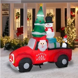 Holiday Time 7.5 ft Christmas Santa Truck Inflatable